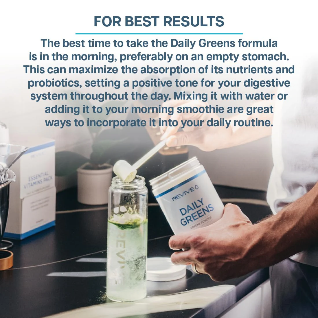 Revive MD Daily Green Powder Superfood (Fresh Berry) - Supergreens Powder to Support Energy Levels - Green Juice That Improves Fiber Intake - Vegetable Supports Digestion and Gut Health - Image 7