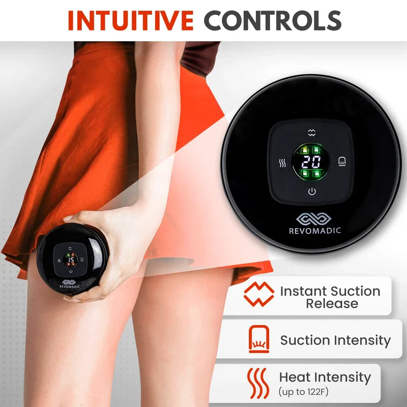 REVO the Original 4-in-1 Smart Cupping Therapy Massager with Red Light Therapy for Targeted Pain Relief, Knots, Aches, Muscle Soreness, Circulation and Tighter Skin | Portable Electric Cupping Kit - Image 6