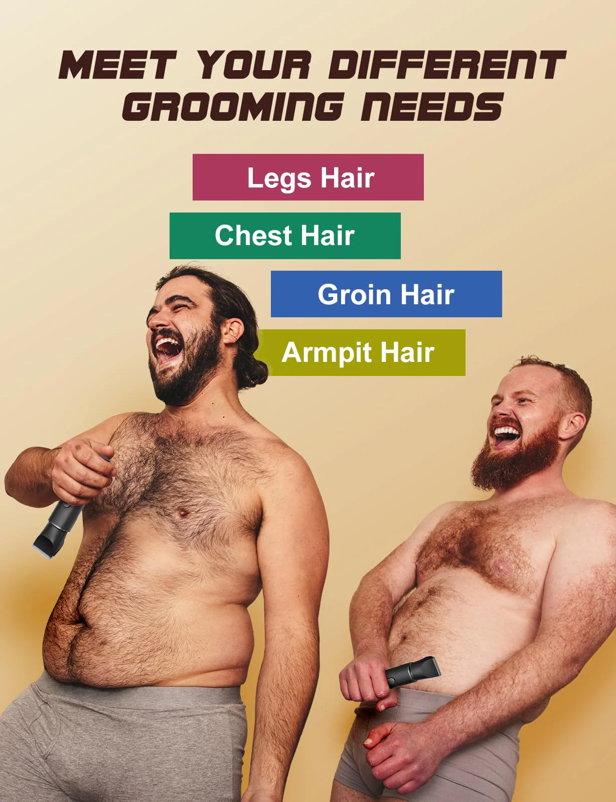 REYOLL Body Hair Trimmer for Men: Manscape Electric Razor, Versatile Hair Trimmer for Groin, Beard, Nose/Ear Hair, Waterproof & USB-C Rechargeable,Travel Lock,Christmas Gifts for Men - Image 6