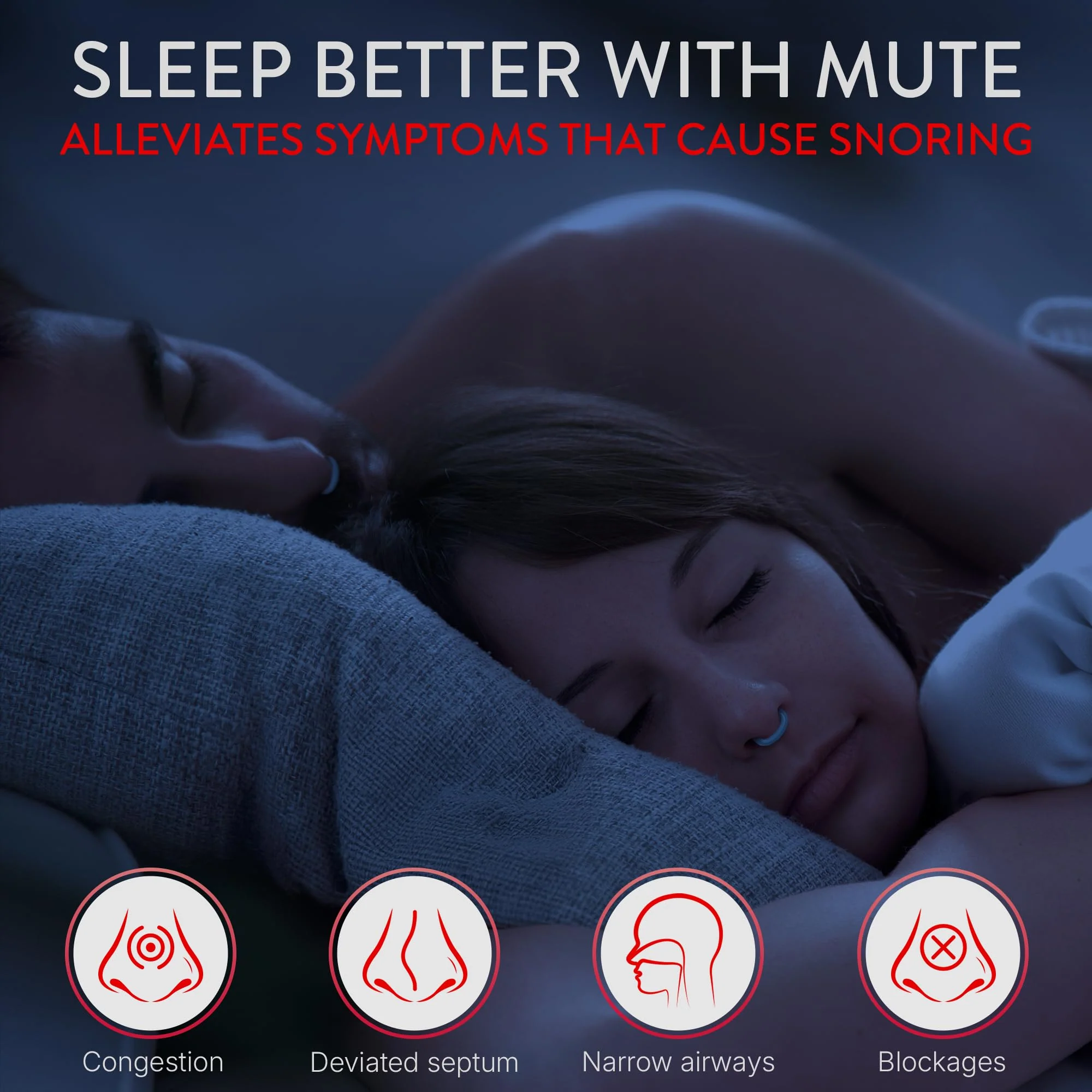 Rhinomed Mute Nasal Dilator for Snore Reduction - Anti-Snoring Aid Solution - Improve Airflow - Comfortable Nose Vents, Breathing Aids for Better Sleep - (Size Large, 3-Pk) - Image 3