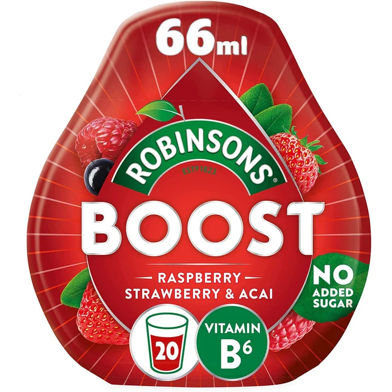 Robinsons Set of Different Flavours Squash Drinks (Raspberry, Strawberry & Acai with VitaminB6, Orange & Guava, Peach Mango & Passion Fruit , Lemon, Lime & Ginseng) 4 X 66ml - Image 4