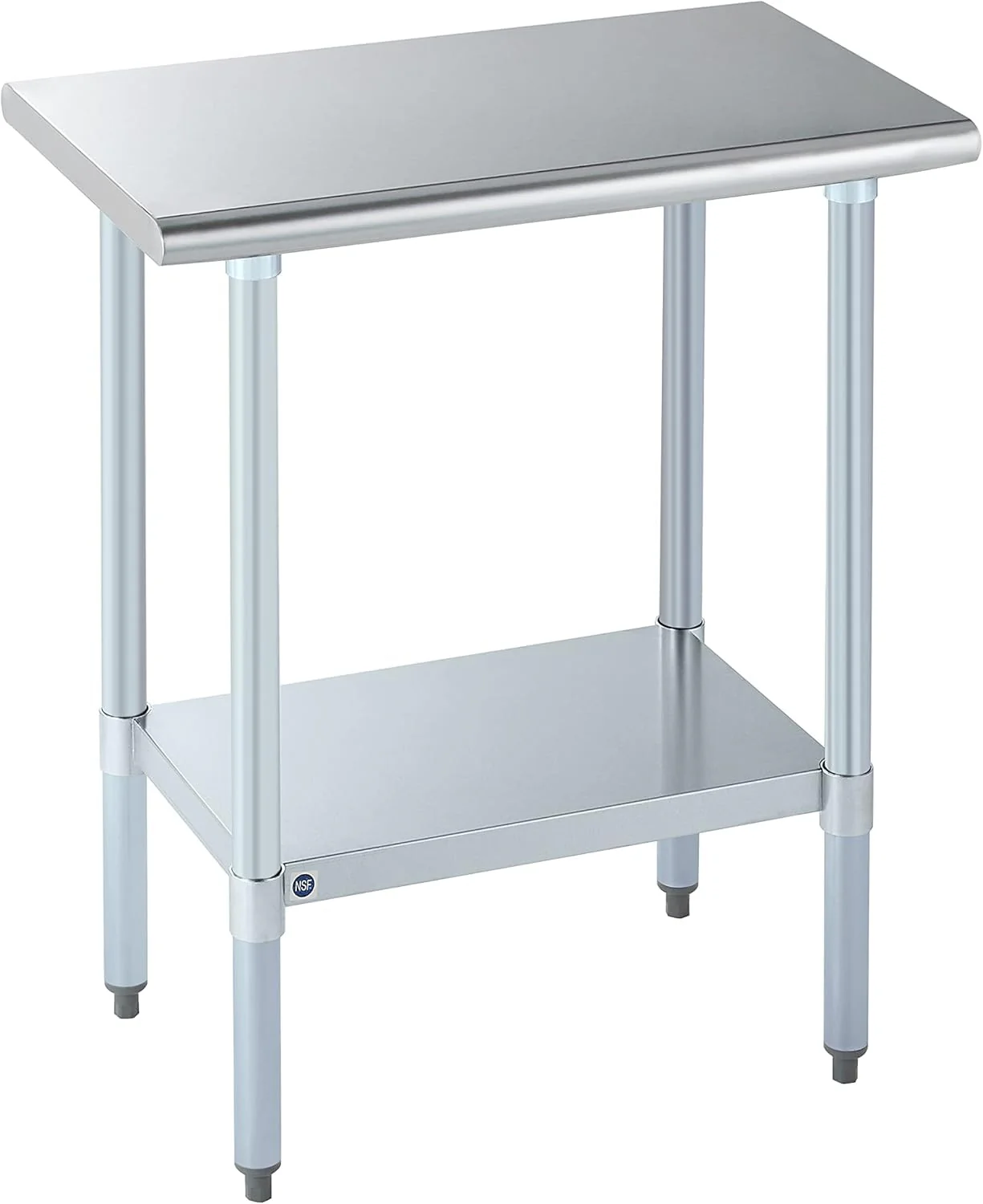 ROCKPOINT Stainless Steel Table for Prep & Work 18x30 Inches, NSF Metal Commercial Kitchen Heavy Duty Table with Adjustable Under Shelf and Table Foot for Restaurant, Home and Hotel