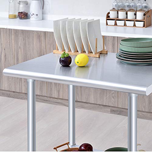 ROCKPOINT Stainless Steel Table for Prep & Work 24x30 Inches, NSF Metal Commercial Kitchen Heavy Duty Table with Adjustable Under Shelf and Table Foot for Restaurant, Home and Hotel - Image 2