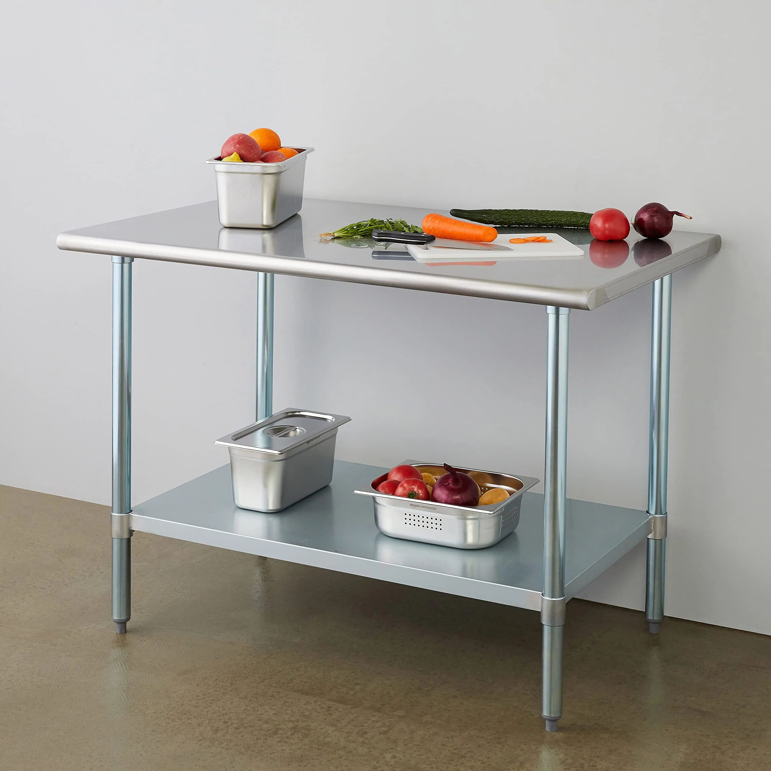 ROCKPOINT Stainless Steel Table for Prep & Work 30x48 Inches, NSF Metal Commercial Kitchen Heavy Duty Table with Adjustable Under Shelf and Table Foot for Restaurant, Home and Hotel - Image 7