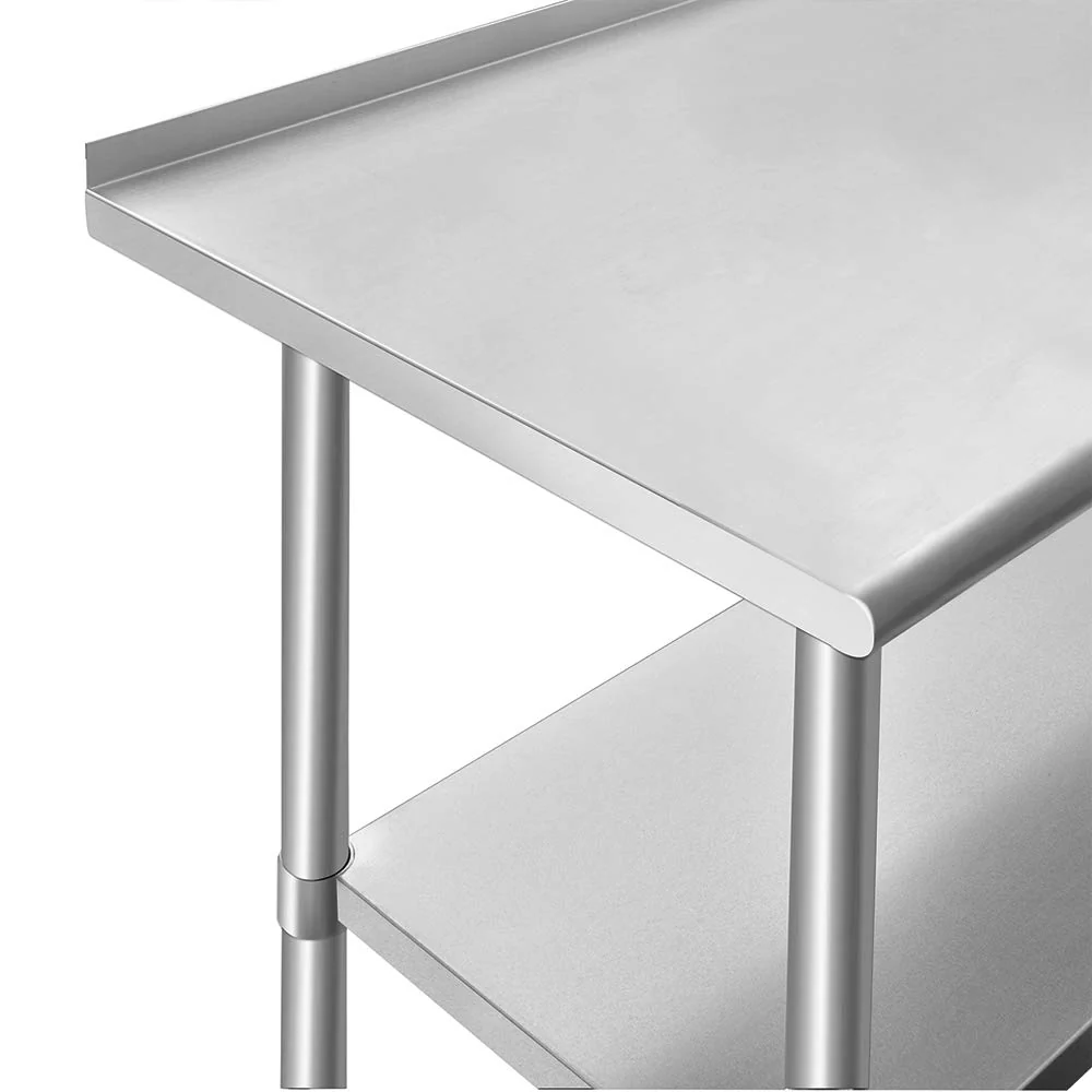 ROCKPOINT Stainless Steel Table for Prep & Work with Backsplash 24x48 Inches, NSF Metal Commercial Kitchen Heavy Duty Table with Adjustable Under Shelf and Table Foot for Restaurant, Home and Hotel - Image 7