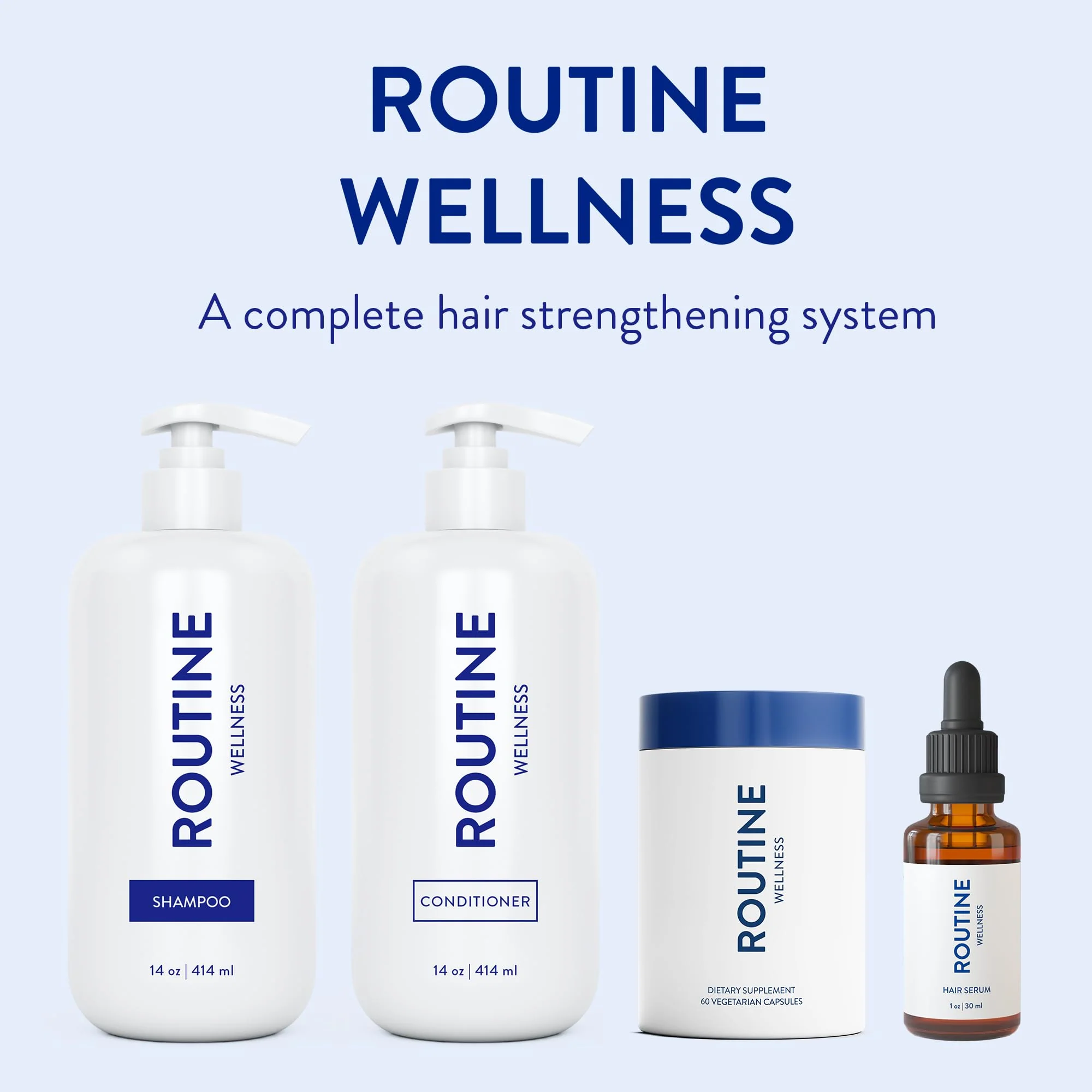 Routine Wellness Hair Growth Supplement - Clinically Proven for Thicker, Fuller Hair - Reduces Wrinkles, Fine Lines - Gluten Free, Ideal for Women & Men with Thinning Hair - 3 Bottles, 90 Day Supply - Image 2