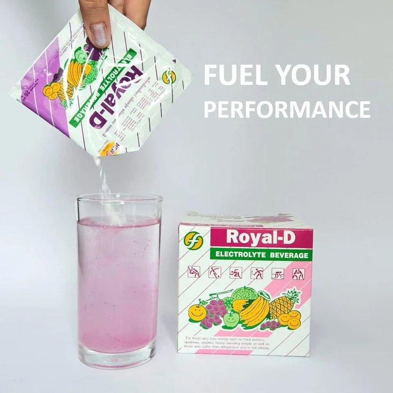 Royal-D Royal-D Electrolyte Beverage Powder - Electrolyte Powder for Dehydration Relief, Isotonic Electrolyte Drink Mix, Electrolyte Drink Mix. Sodium, Potassium - Grape Flavor (8.8 Oz Box, 4 Count) - Image 8