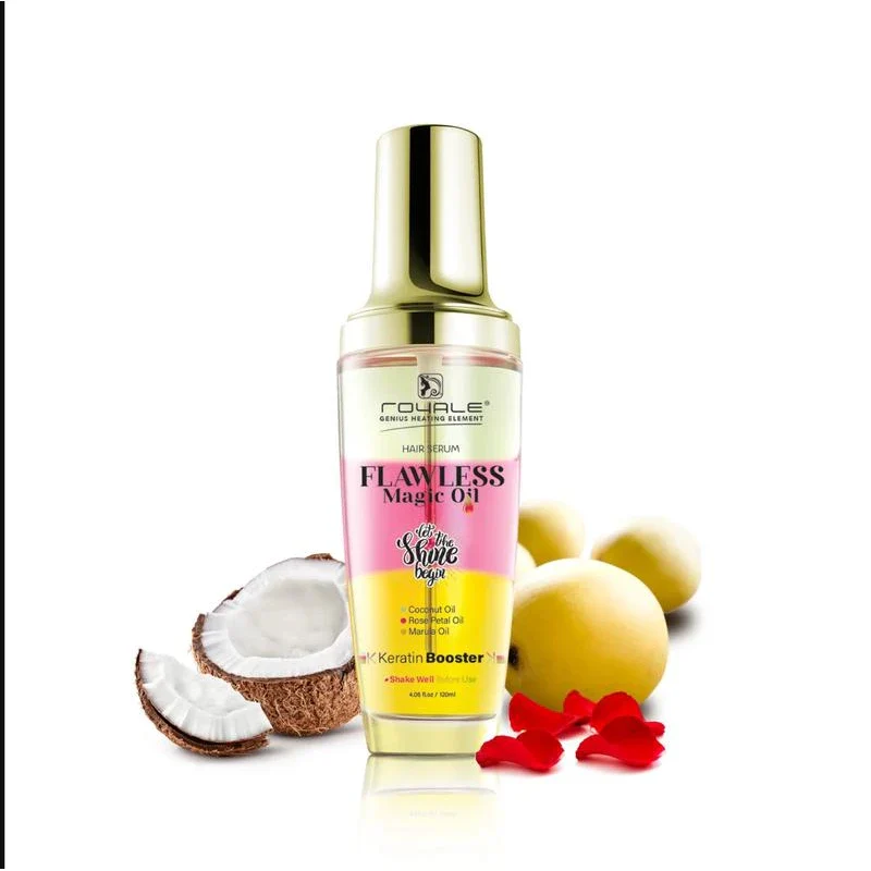 Royale Flawless Magic Oil Hair Serum | Coconut Oil, Rose Petal Oil, & Marula Oil Haircare Smooth Daily Moisture Hydrate Nourishing Moisturizer - Image 5