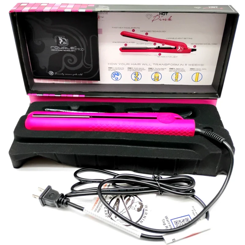 Royale Pro Hot Pink Ceramic Floating Plate Design Classic Flat Iron - Image 4