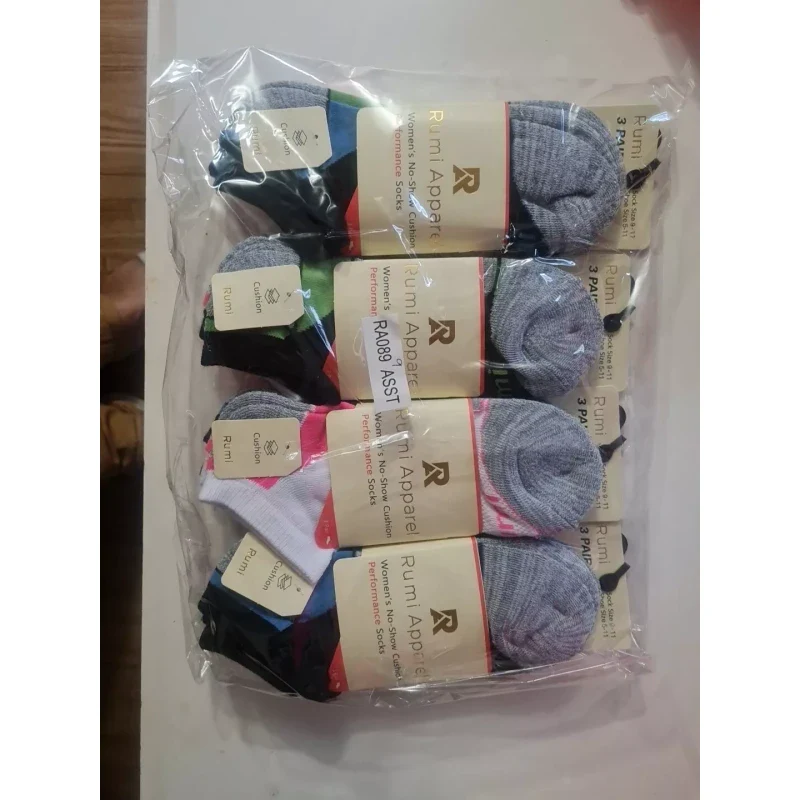 Rumi Apparel Socks Pair Size Sock Side 9-11 and Shoe Side 5-11 12 Pair