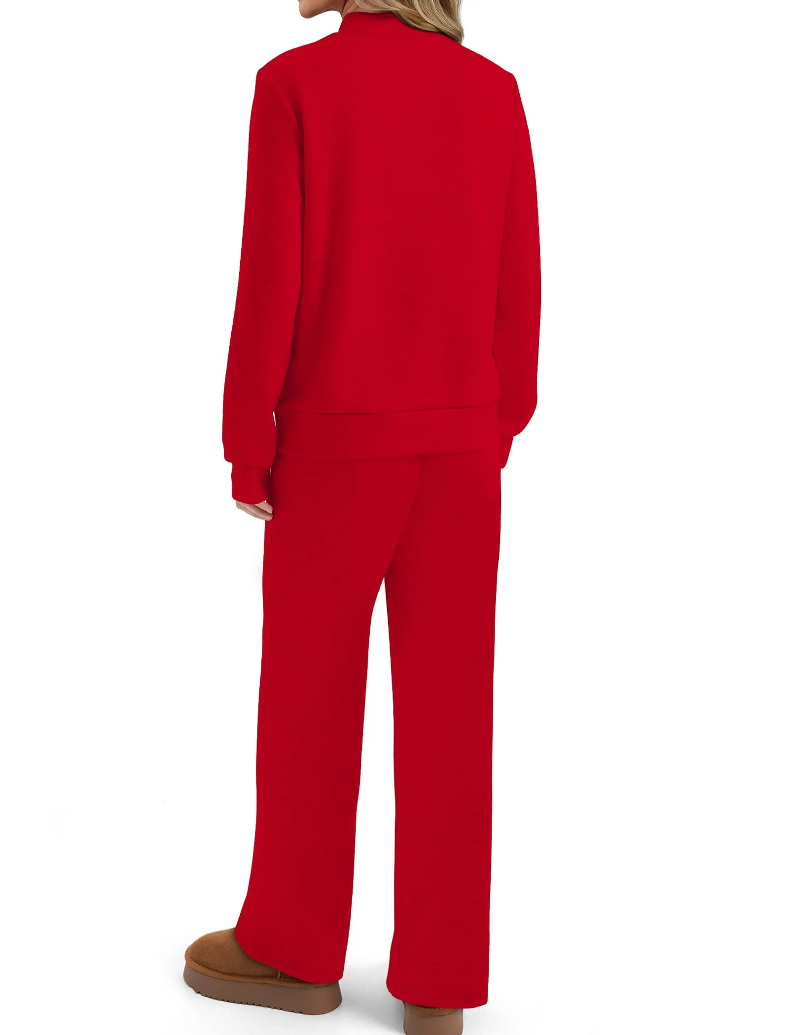 Sampeel Family Christmas Pajamas Matching Sets Winter Clothing for Women Lounge Sets for Women Christmas Sweatshirts Shirts Outfits Fashion Clothing Workout Hoodies Plus Size Red - Image 2