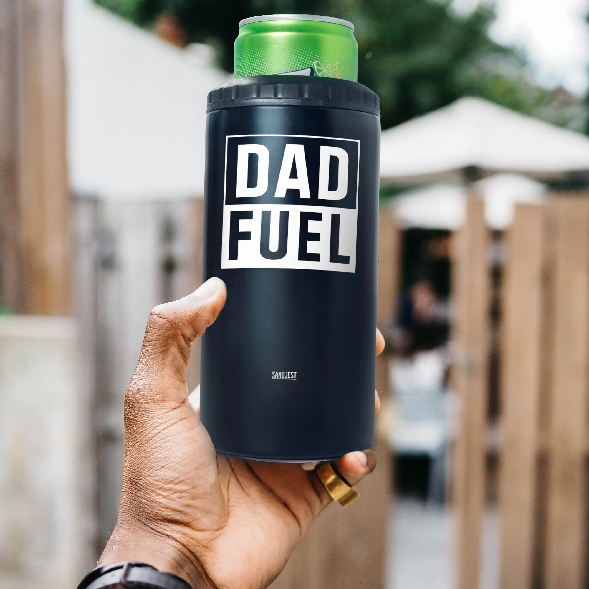 SANDJEST 4-in-1 Tumbler Gifts for Dad from Daughter Son - 12oz Dad Fuel Can Cooler Tumblers Travel Mug Cup - Stainless Steel Insulated Cans Coozie Christmas, Birthday, Father's Day Gift for Daddy - Image 5
