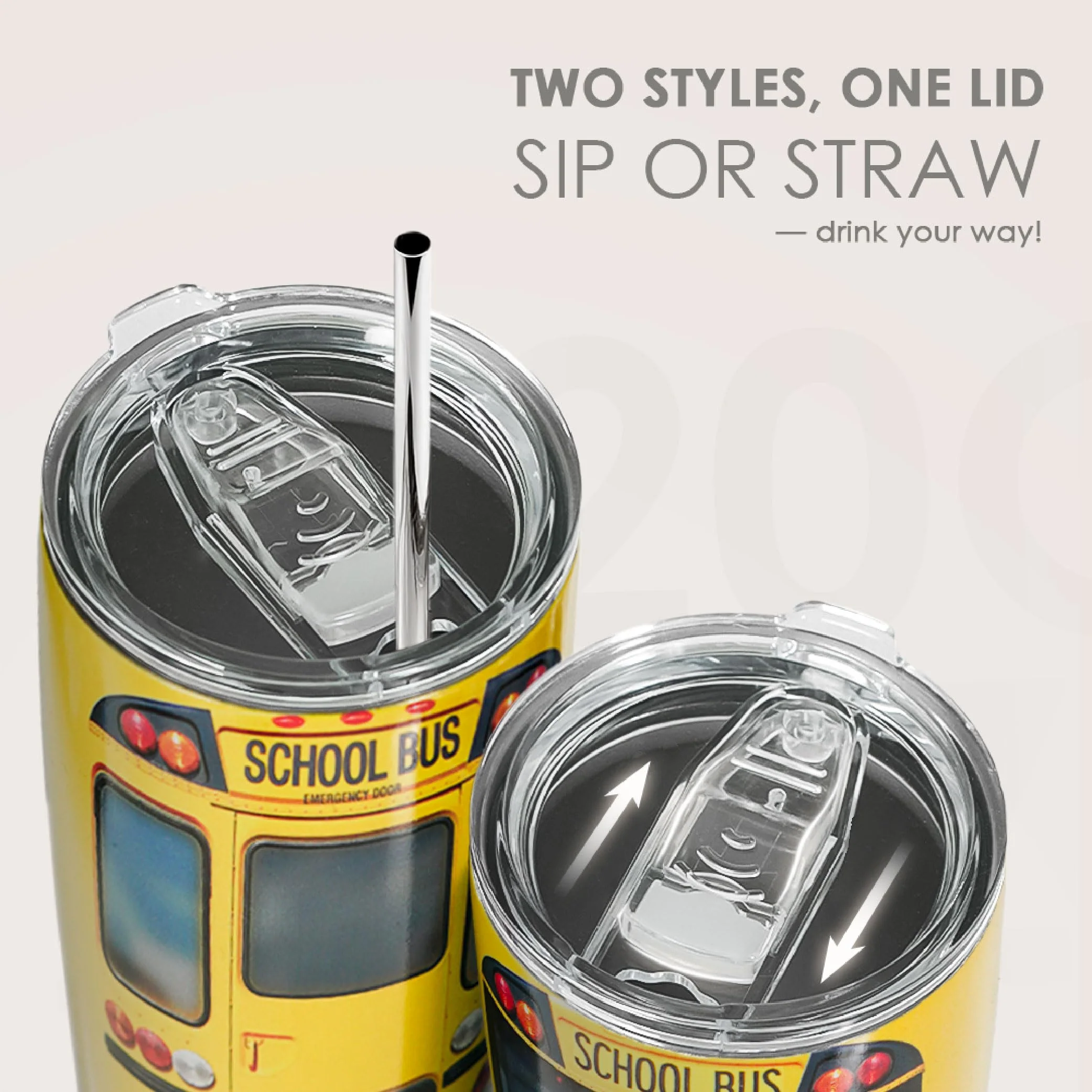 SANDJEST Bus Driver Tumbler - School Bus 20 oz Stainless Steel Double Wall Vacuum Tumblers Coffee Travel Mug - Thermal Cups Birthday, Christmas, Back To School Gifts for Men, Women, Friends, Besties - Image 3