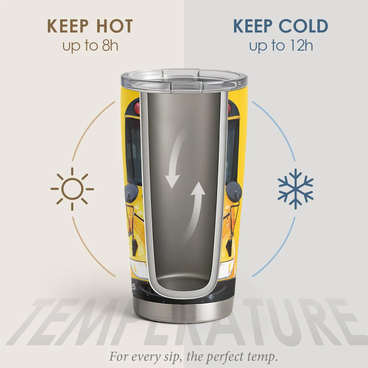 SANDJEST Bus Driver Tumbler - School Bus 20 oz Stainless Steel Double Wall Vacuum Tumblers Coffee Travel Mug - Thermal Cups Birthday, Christmas, Back To School Gifts for Men, Women, Friends, Besties - Image 5