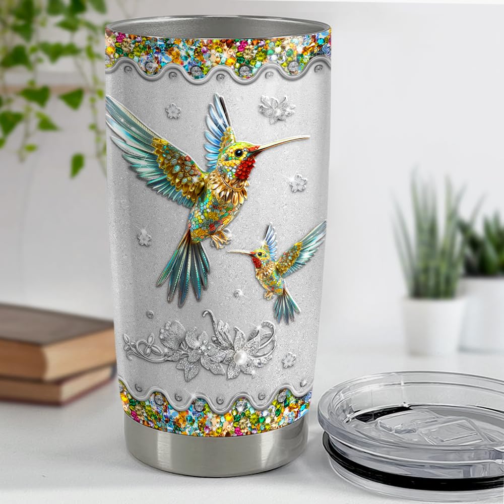 SANDJEST Hummingbird Gifts for Women Hummingbirds Tumbler 20oz Jewelry Drawings Stainless Steel Insulated Tumblers Coffee Travel Mug Cup Gift for Birthday Christmas - Image 5
