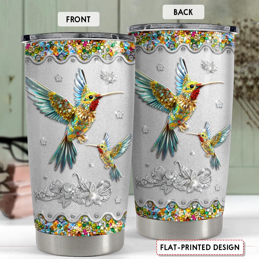SANDJEST Hummingbird Gifts for Women Hummingbirds Tumbler 20oz Jewelry Drawings Stainless Steel Insulated Tumblers Coffee Travel Mug Cup Gift for Birthday Christmas - Image 7