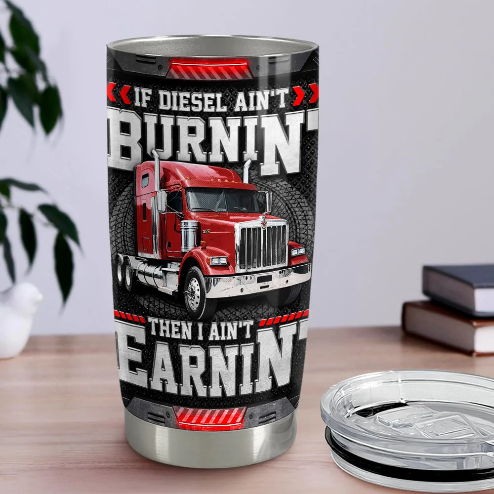 SANDJEST Truck Driver Tumbler 20oz Stainless Steel Insulated Travel Mug Cup for Men Dad Husband Trucker Gifts for Birthday Christmas Fathers Day - Image 7