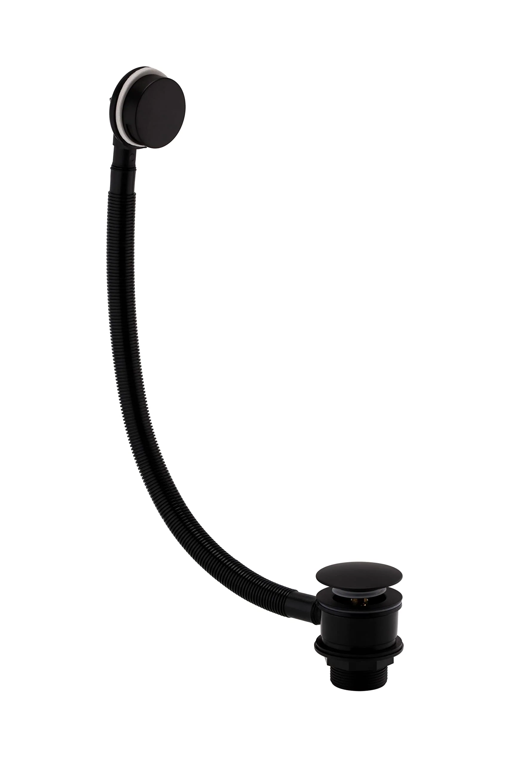 Sandy Beach Black Bath Overflow with Pop-Up Waste - Bath Waste Kit