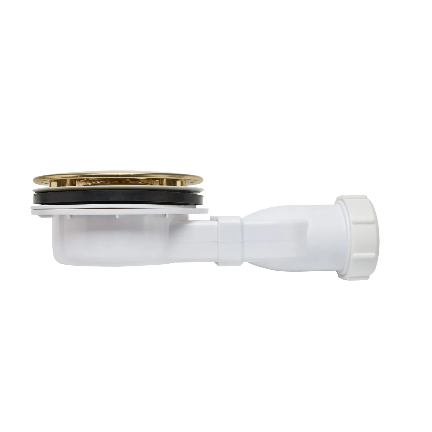 Sandy Beach Brass Shower Waste Trap - Brass Shower Tray Waste Trap, 90mm Shower Waste Trap, Brushed Brass Shower Waste Trap - Slimline Brass Shower Trap Waste Cover (90mm Diameter 48mm Depth) - Image 6