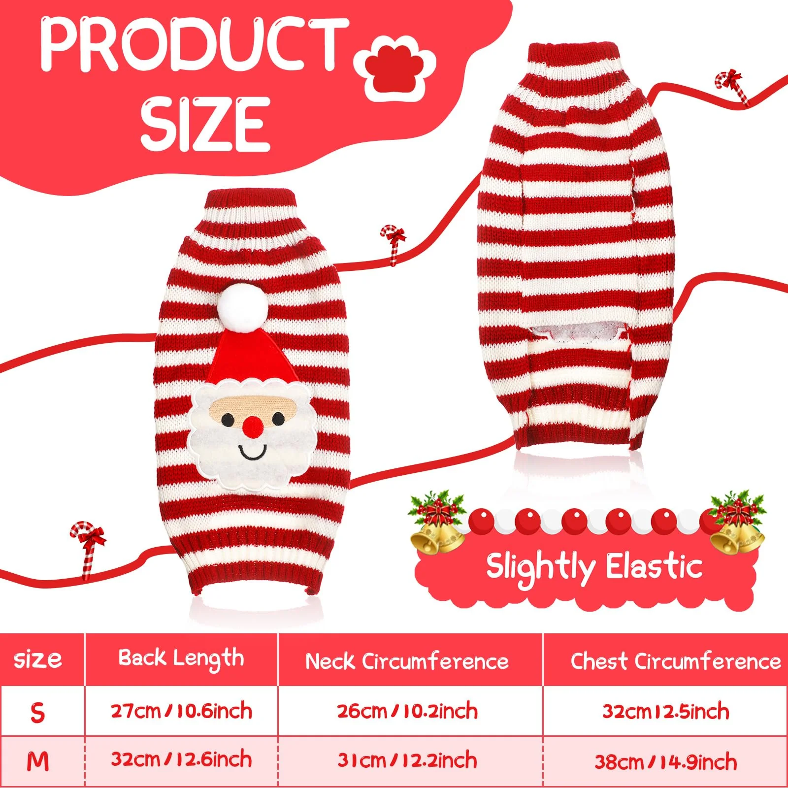 Sanwuta 3 Pieces Halloween Thanksgiving Christmas Dog Sweaters Sets Pumpkin Turkey Santa Puppy Dog Clothes Pet Knitwear for Puppy Doggie Cat Pet Costume (Medium) - Image 7