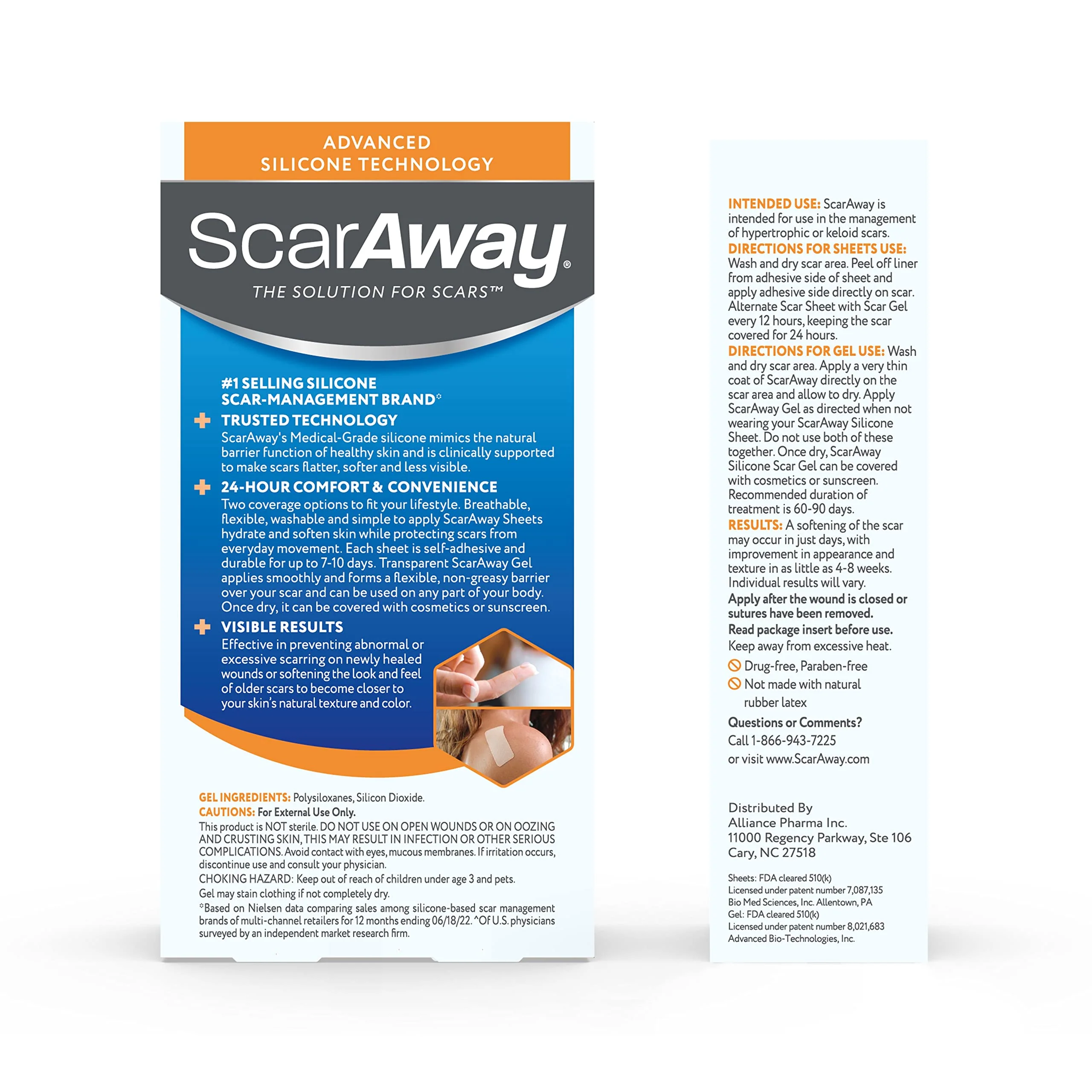 ScarAway Complete Scar Treatment Kit, Clinically Supported Treatment for Scars (2) Tan Medical-Grade Silicone Scar Sheets (1.5" x 3") and Silicone Gel (0.35 Oz), Water-Resistant & Self-Adhesive - Image 3