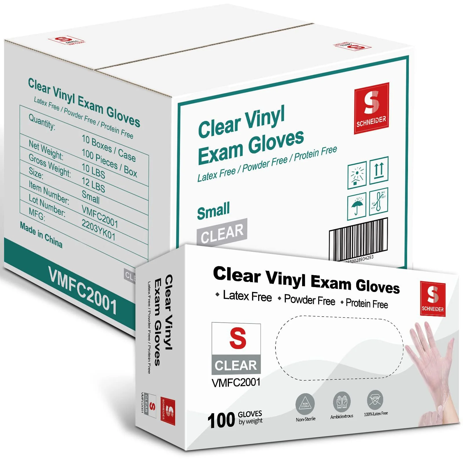 Schneider Clear Vinyl Exam Gloves, 4-mil, XL 1000-ct Case, Latex-Free, Disposable Gloves, Medical Gloves, Cleaning Gloves, Food Prep Gloves, Food Safe Rubber Gloves, Powder-Free, Non-Sterile - Image 8