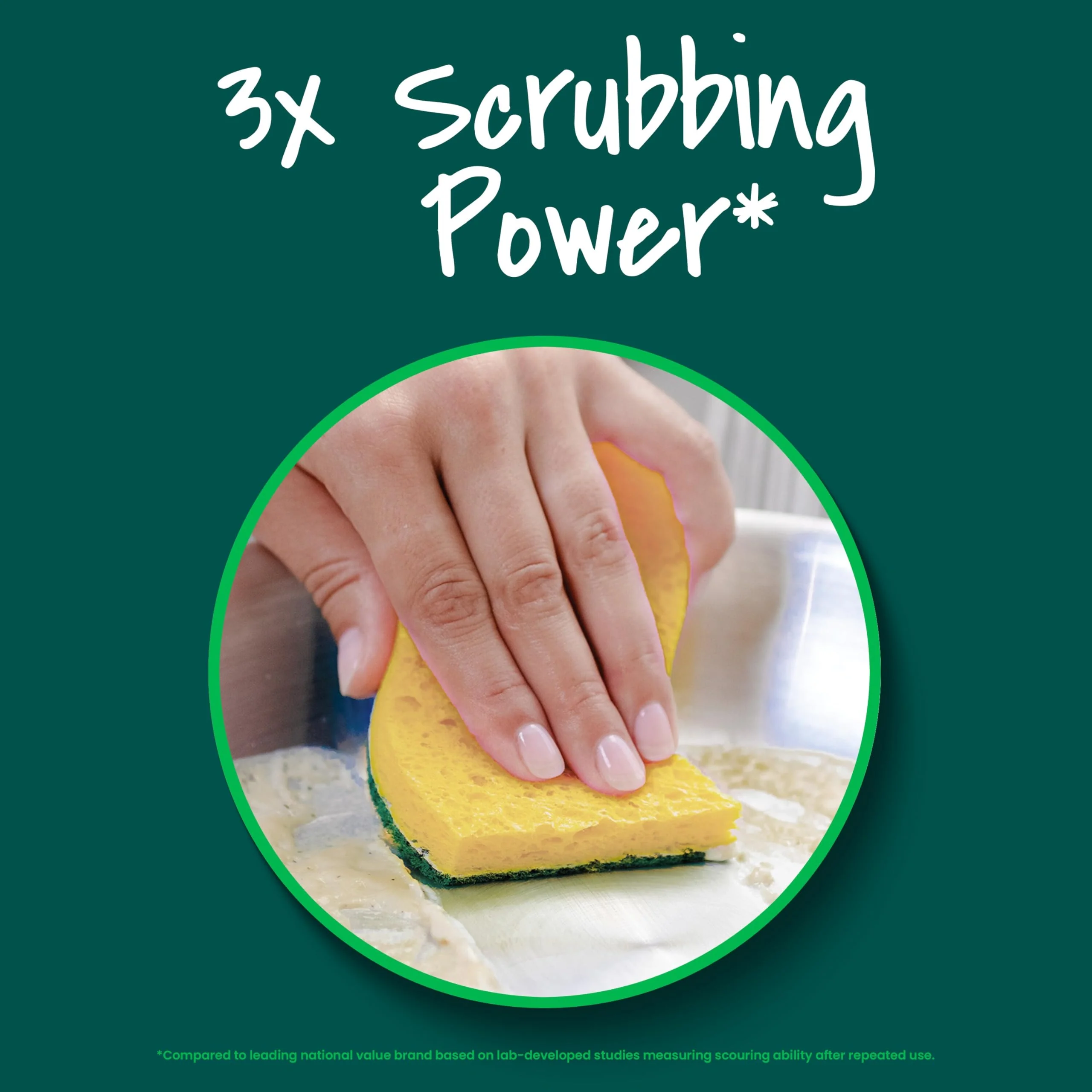 Scotch-Brite Heavy Duty Scrub Sponge, 24 Kitchen Sponges Designed for Tough Messes in the Kitchen that Last 3X Longer*, Best for Cast Iron Skillets and Outdoor Grills, Flexible, Durable, and Strong - Image 8