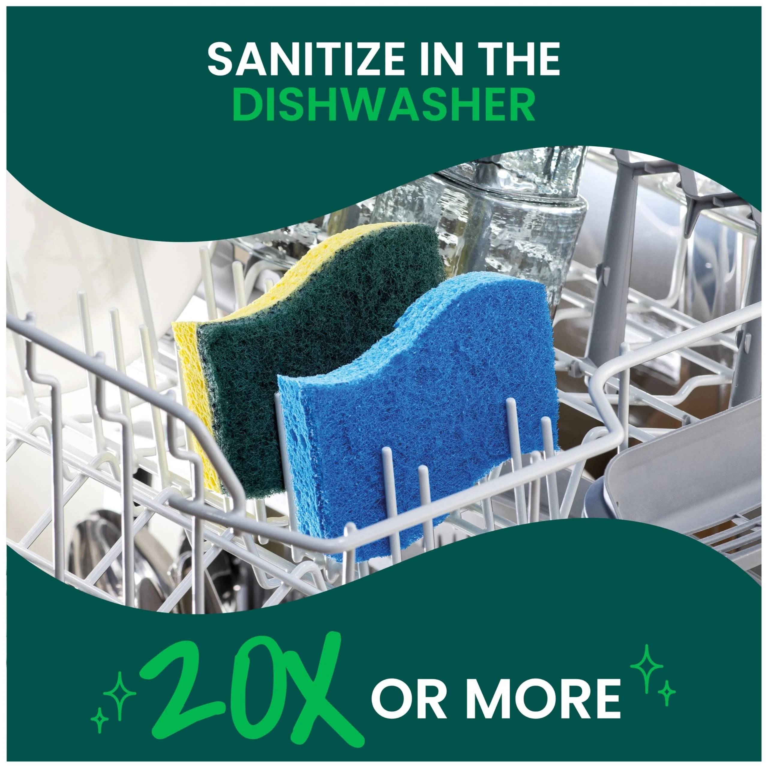 Scotch-Brite Zero Scratch Scrub Sponge, 36 Kitchen Sponges for Cleaning Around the Home, Bathroom & More, Effective + Gentle Dish Scrubber, Best for Nonstick Pots and Pans, Safe on Most Surfaces - Image 5