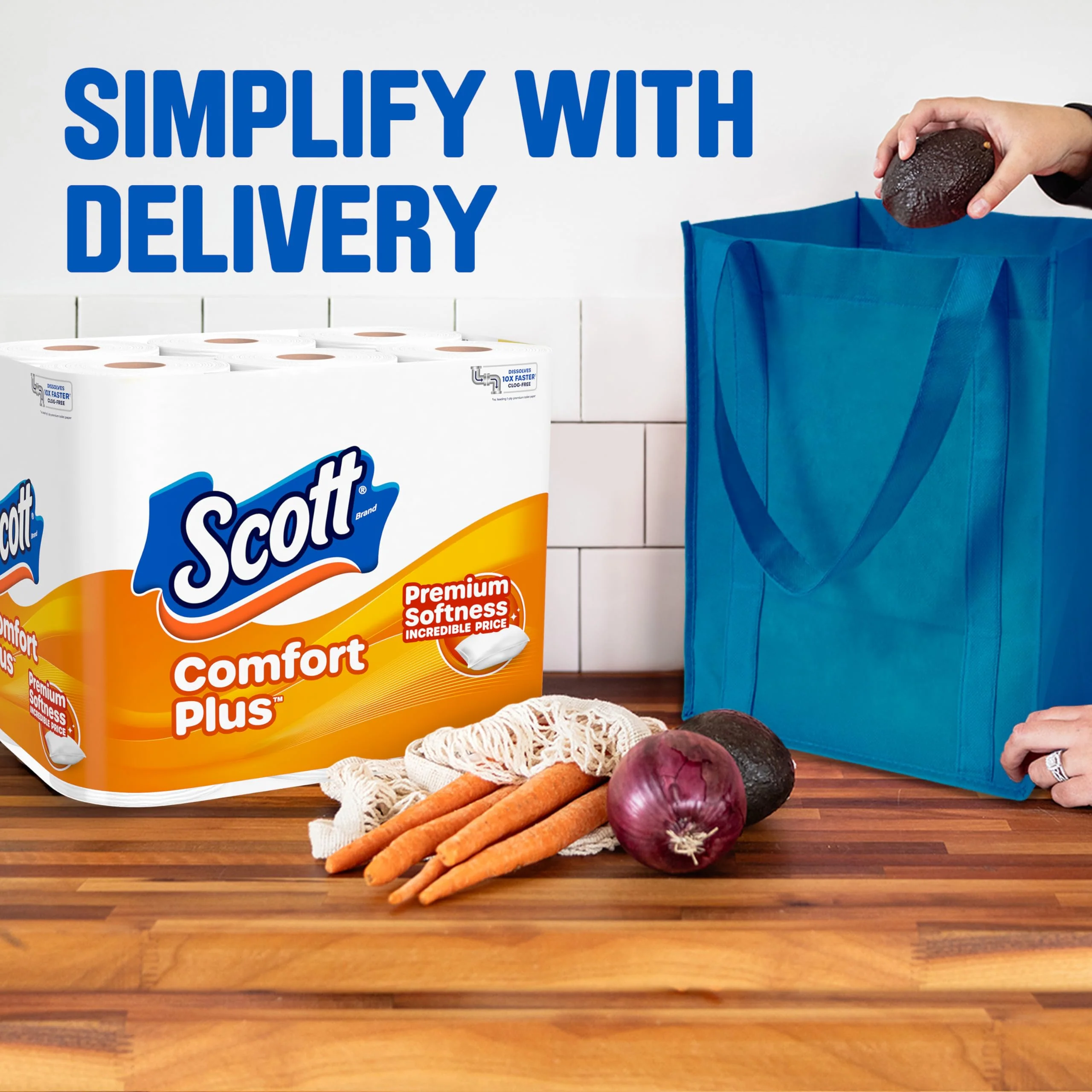Scott ComfortPlus Toilet Paper, 48 Double Rolls, 231 Sheets per Roll, Septic-Safe, 1-Ply Toilet Tissue - Image 13