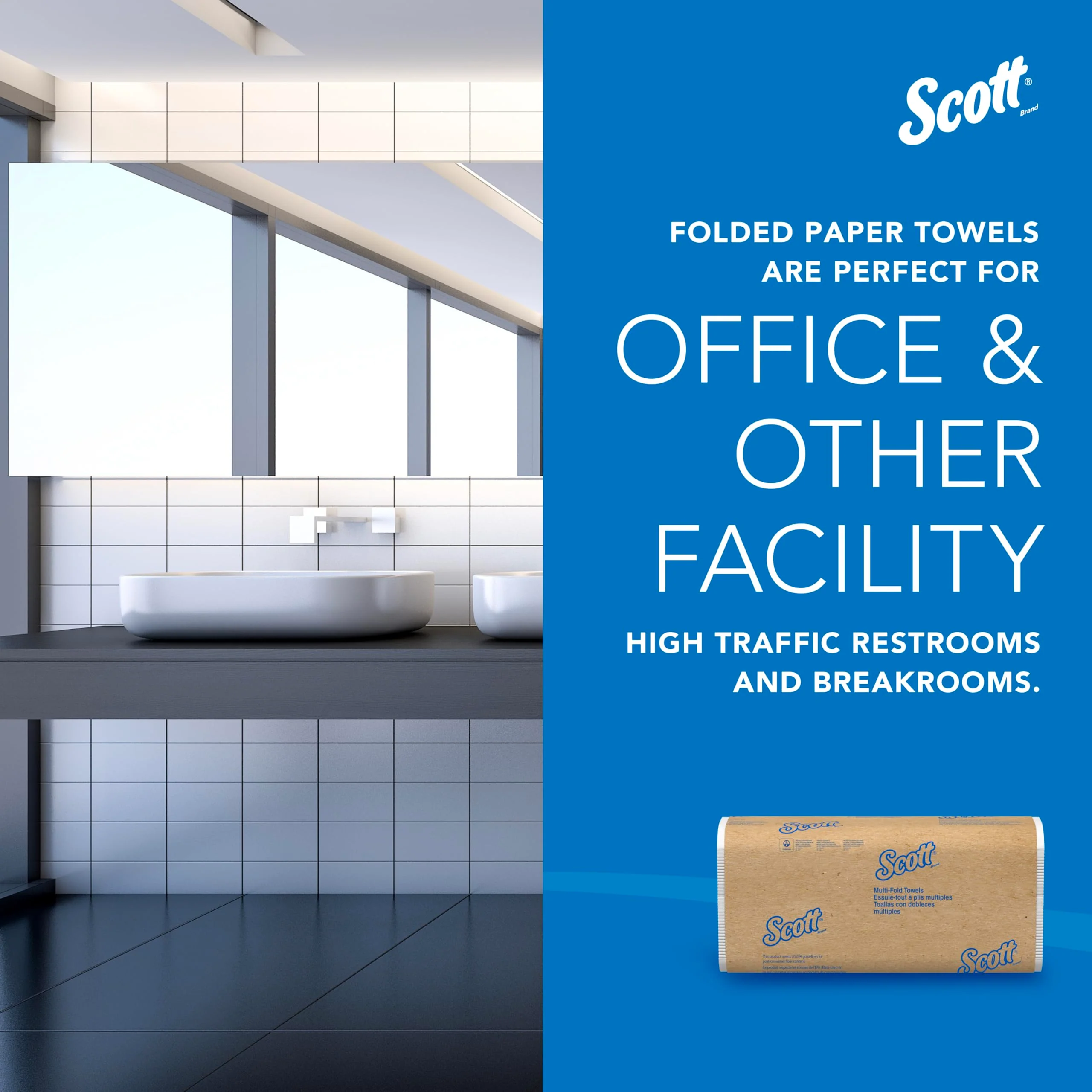 Scott Professional Universal Multifold Paper Towels, Bulk (01840), Absorbency Pockets, White, 9.2'x9.4' Towel, Compressed, Compact (250 Sheets/Pack, 16 Packs/Case, 4,000 Sheet Total) - Image 6