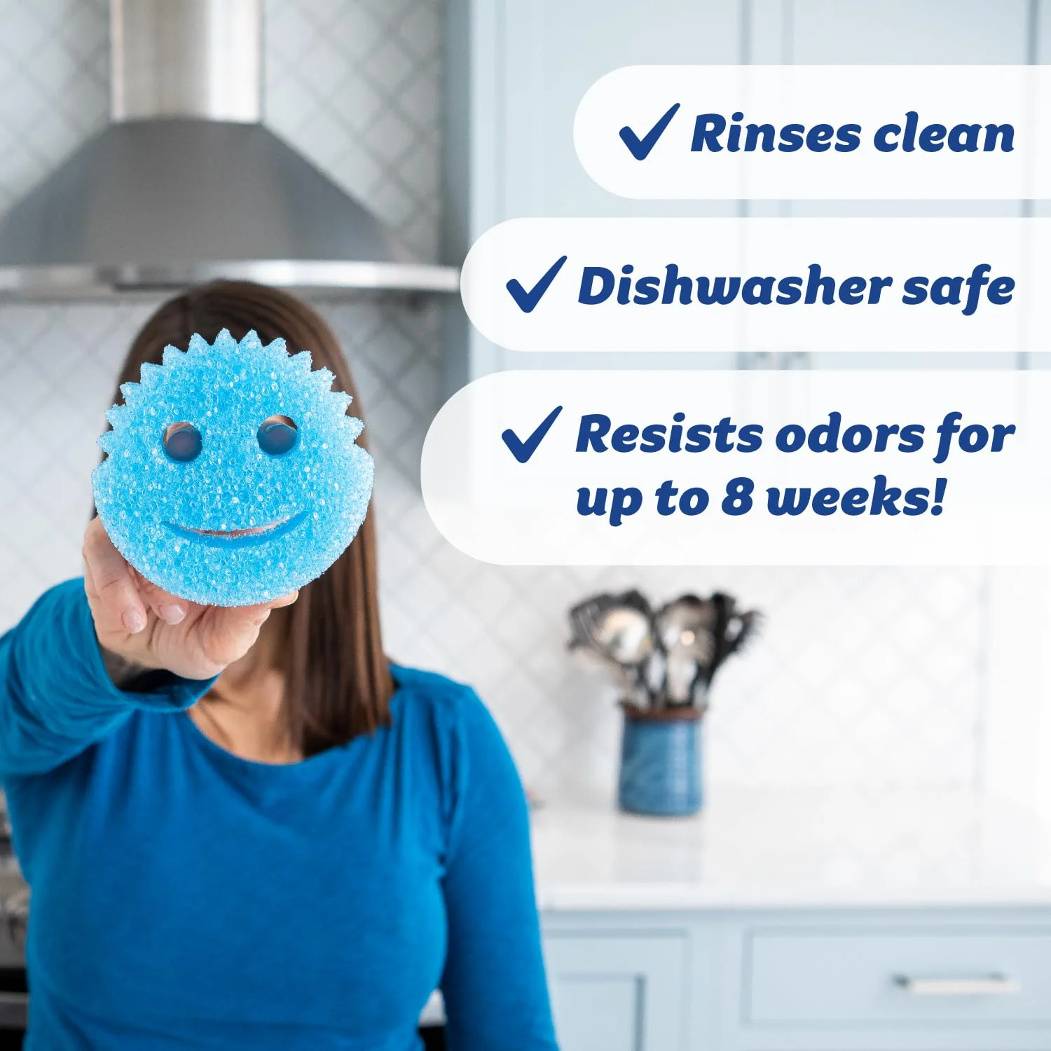 Scrub Daddy 6 Kitchen Sponges & 1 Daddy Caddy Dish Sponge Holder - BPA Free & Made with Polymer Foam - Stain & Odor Resistant, Scratch-Free Multipurpose Scrubbers - Image 5