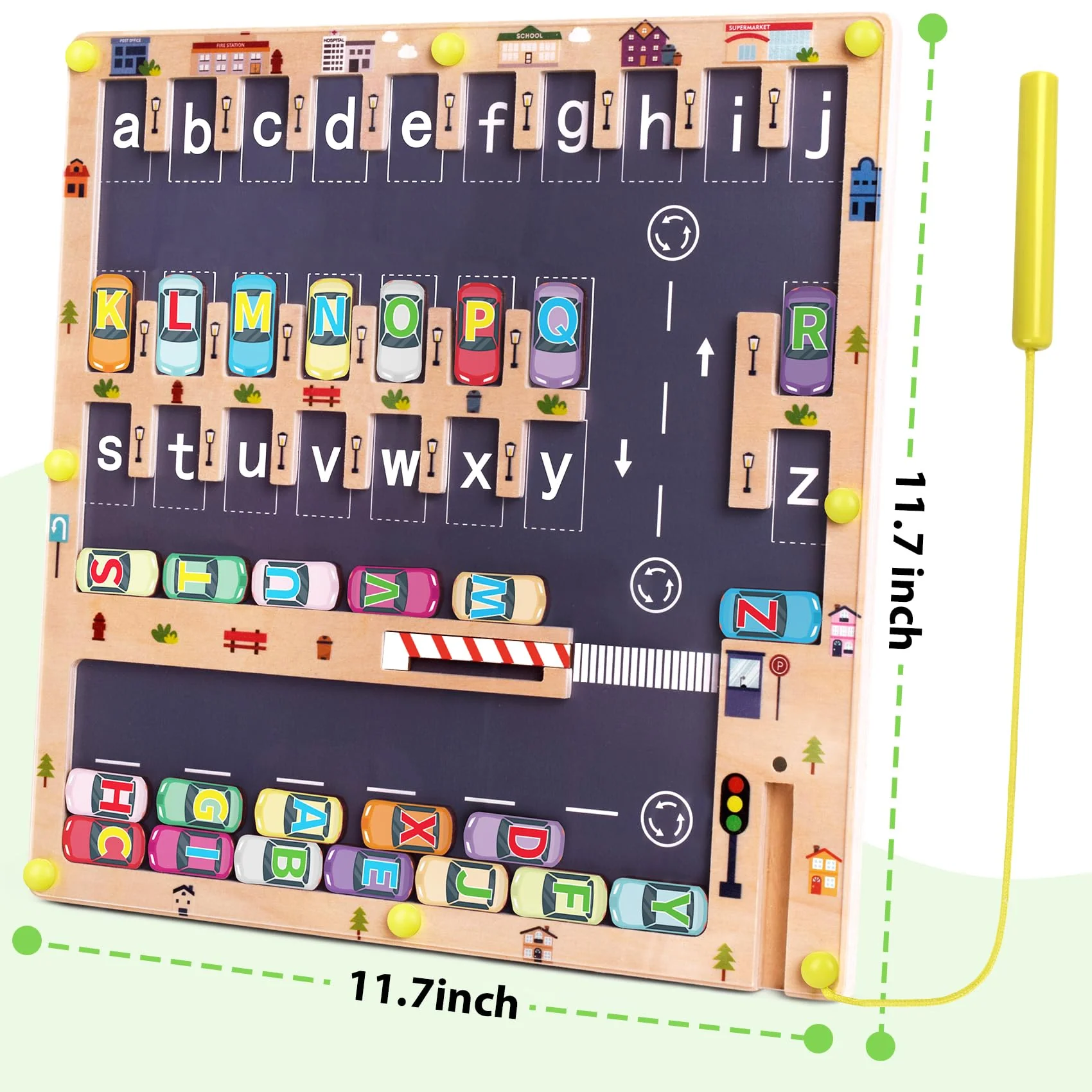 Scuwtocn Wooden Magnetic Alphabet Maze Letter Puzzle, Montessori Fine Motor Skills Toys for Boys Girls 3 4 5 Years Old, ABC Learning Toys for Kids Age 3+, Christmas, Birthday Present - Image 2