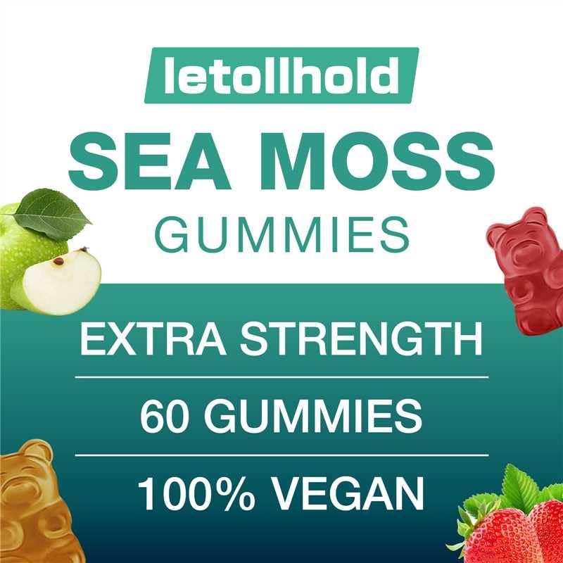 Sea Moss Gummies - Irish Sea Moss Gummies Advanced for Adults with Ashwagandha Bladderwrack & Burdock Root for Supports Immune,Energy - 60 Vegan Gummy,2PCS - Image 2