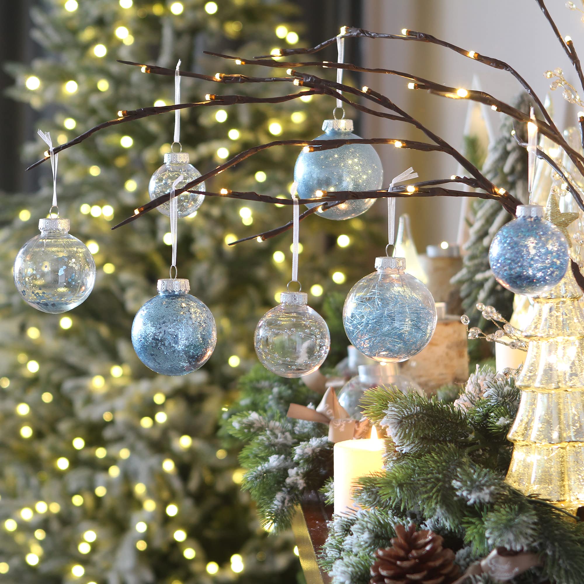 Sea Team Shatterproof Clear Plastic Christmas Ball Ornaments Decorative Xmas Balls Baubles Set with Stuffed Delicate Decorations (60mm/2.36 inch 30-Pack, Babyblue) - Image 8