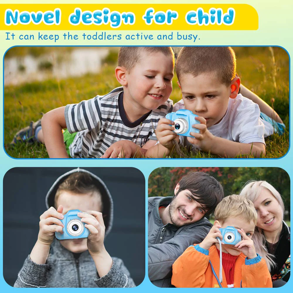 Seckton Upgrade Kids Selfie Camera, Christmas Birthday Gifts for Boys Age 3-9, HD Digital Video Cameras for Toddler, Portable Toy for 3 4 5 6 7 8 Year Old Boy with 32GB SD Card-Blue - Image 3