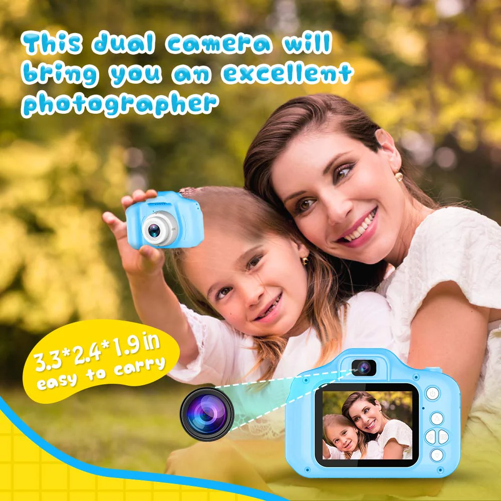 Seckton Upgrade Kids Selfie Camera, Christmas Birthday Gifts for Boys Age 3-9, HD Digital Video Cameras for Toddler, Portable Toy for 3 4 5 6 7 8 Year Old Boy with 32GB SD Card-Blue - Image 6