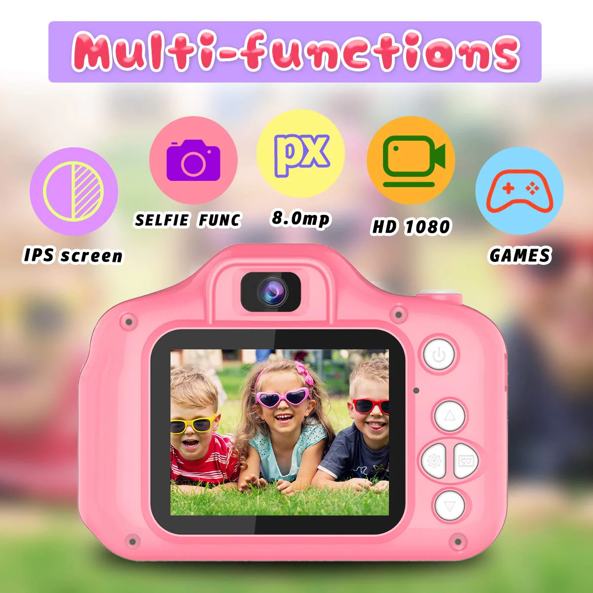 Seckton Upgrade Kids Selfie Camera, Christmas Birthday Gifts for Girls Age 3-9, HD Digital Video Cameras for Toddler, Portable Toy for 3 4 5 6 7 8 Year Old Girl with 32GB SD Card-Pink - Image 7