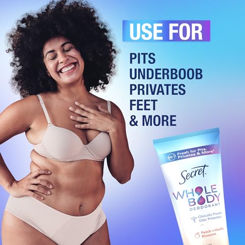 Secret Whole Body Deodorant Cream for Women, Peach & Vanilla Blossom Scent, Aluminum Free Deodorant, 72 HR Odor Protection, 3.0 oz - Image 11