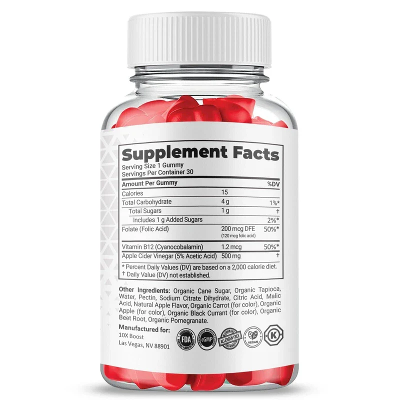 X10 Boost Keto ACV Gummies, X10 Gummies Maximum Strength Official (5 Pack) - Image 6