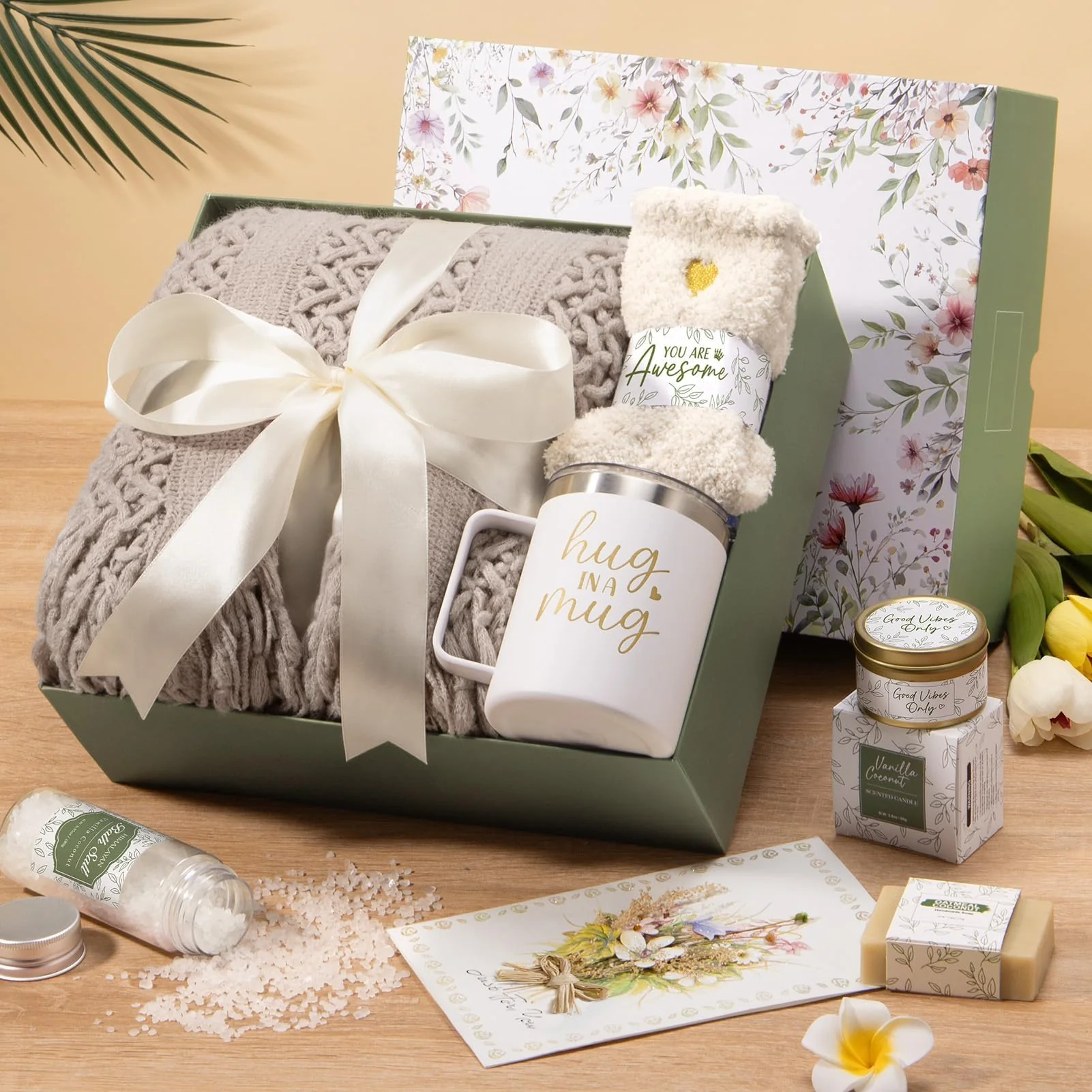 Self Care Gifts for Women Get Well Soon Gifts, Birthday Gifts for Women Care Package, Sympathy Gift Baskets Spa Gifts Set, Thinking of You Inspirational Christmas Gifts for Mom Her Friend Sister Wife - Image 7
