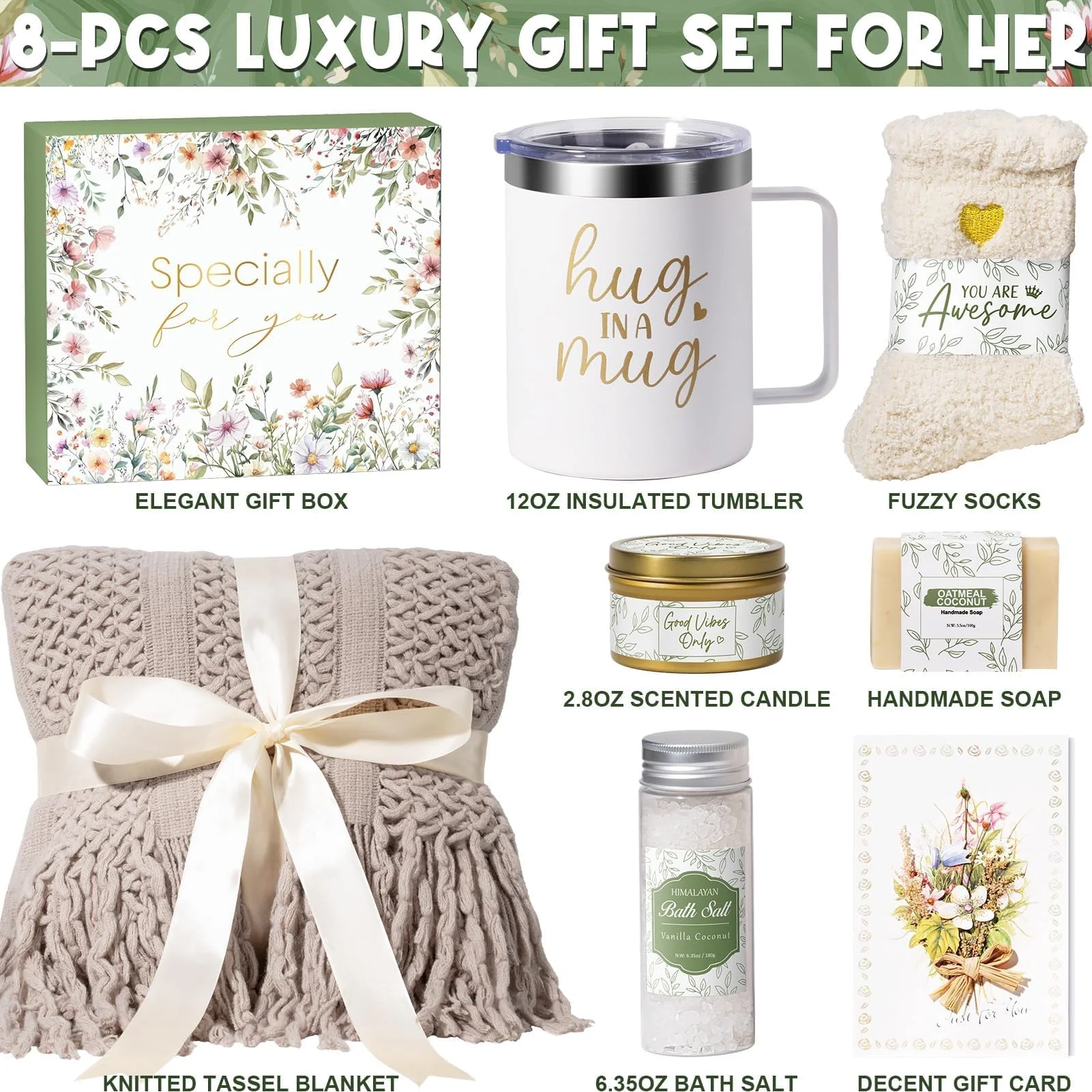 Self Care Gifts for Women Get Well Soon Gifts, Birthday Gifts for Women Care Package, Sympathy Gift Baskets Spa Gifts Set, Thinking of You Inspirational Christmas Gifts for Mom Her Friend Sister Wife - Image 9