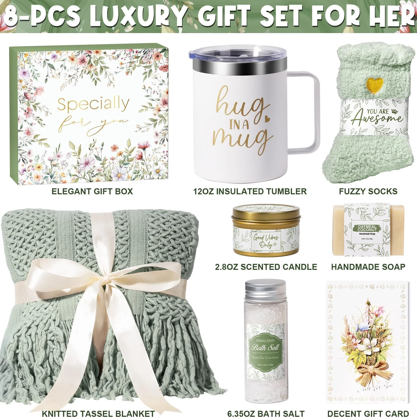 Self Care Gifts for Women Get Well Soon Gifts, Birthday Gifts for Women Care Package, Sympathy Gift Baskets Spa Gifts Set, Thinking of You Inspirational Christmas Gifts for Mom Her Friend Sister Wife - Image 9
