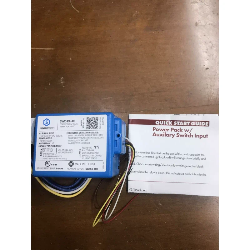 SENSORWORX SWX-900-AX OCCUPANCY SENSOR POWER PACK, RELAY, PLENUM, 20A, 120/277V - Image 2