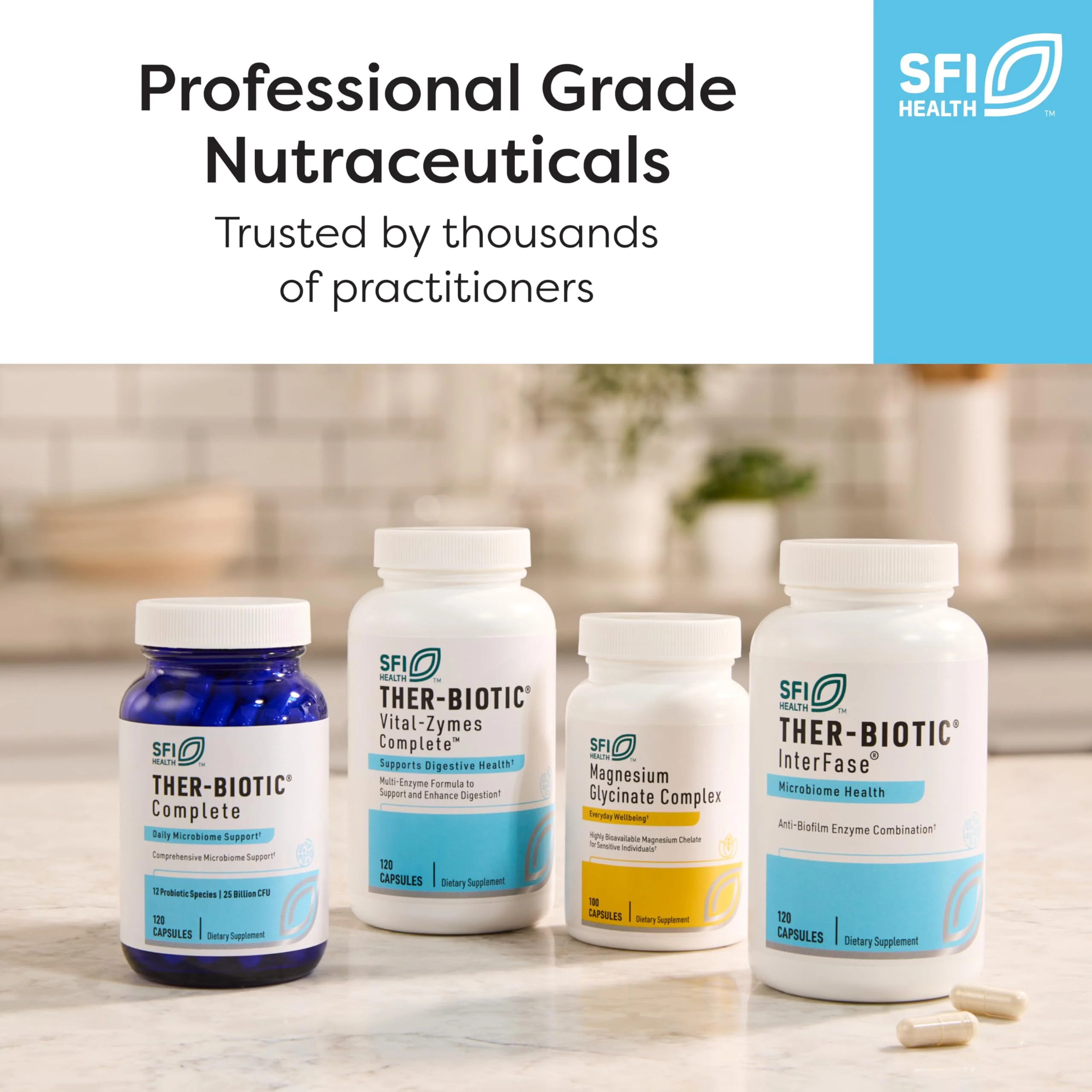 SFI Health Klaire Labs Ther-Biotic Interfase Plus - Anti Biofilm Enzymes with EDTA to Support Gut Flora, Toxin Cleanse & Full Body Detox - Promote Biofilm Matrix Disruption (120 Capsules) - Image 3
