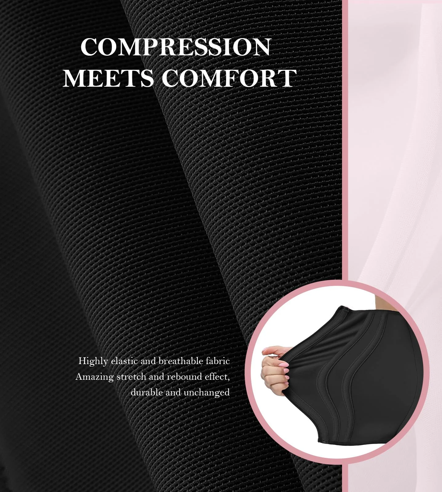 SHAPSHE Waist Trainer for Women Tummy Control Waist Cincher Workout Corset Shapewear Body Shaper Black - Image 3