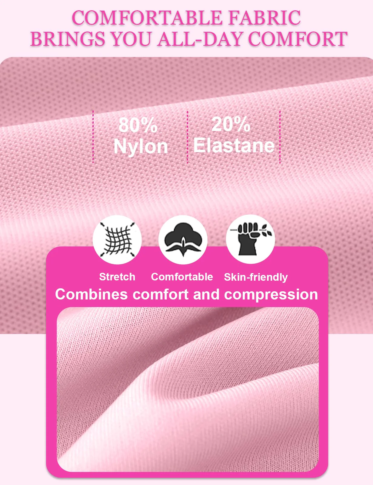 SHAPSHE Waist Trainer for Women Tummy Control Workout Waist Cincher Corset Shapewear Body Shaper with Zipper Hook Pink - Image 6