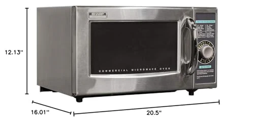 Sharp R-21LCFS Medium Duty Commercial Microwave (Dial Timer, 1000-Watts, 120-Volts) (Update of R-21LCF),Silver - Image 3