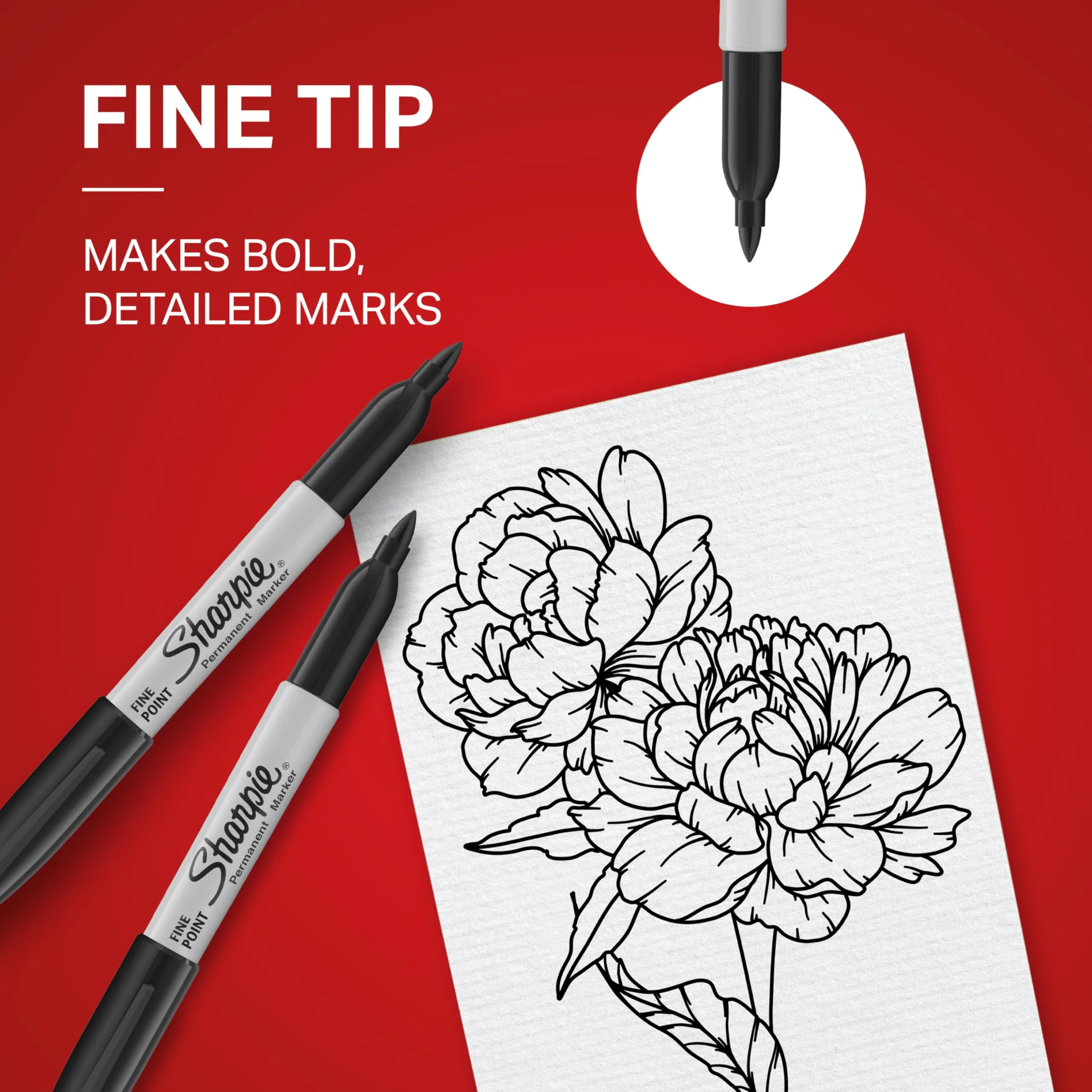 Sharpie Permanent Markers, Fine Point, Black, 40 Count - Image 3