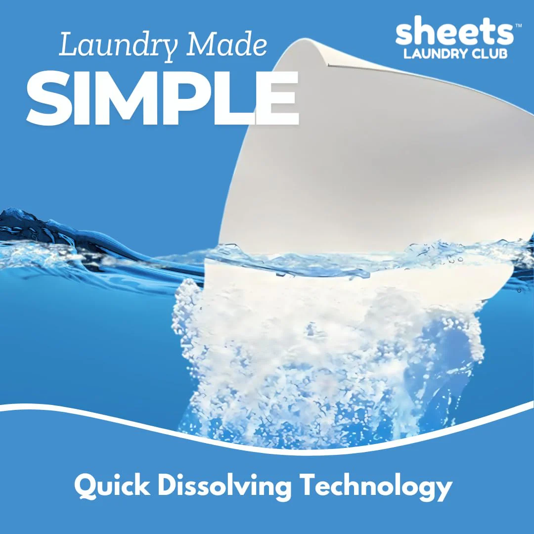 Sheets Laundry Club Laundry Detergent Sheets, 100 Loads - Fresh Linen Scent, Eco-Friendly, Quick-Dissolving Formula, Hypoallergenic, Septic Safe, Plastic-Free Packaging - 50 Sheets - Image 5