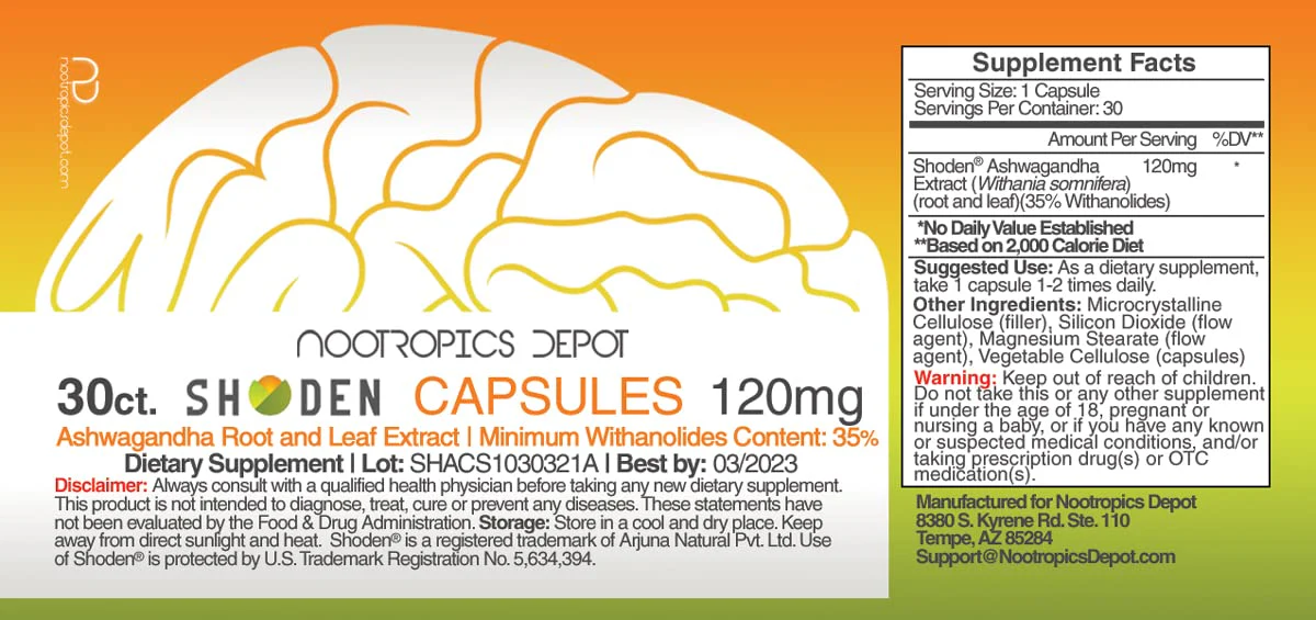 Shoden Ashwagandha Extract Capsules | 120mg | 30 Count | 35% Withanolides - Image 4